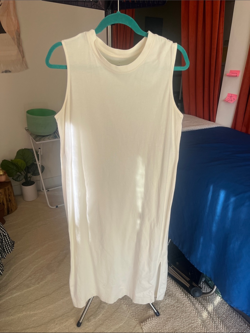 Everlane Cream Sleeveless Midi Tank Dress